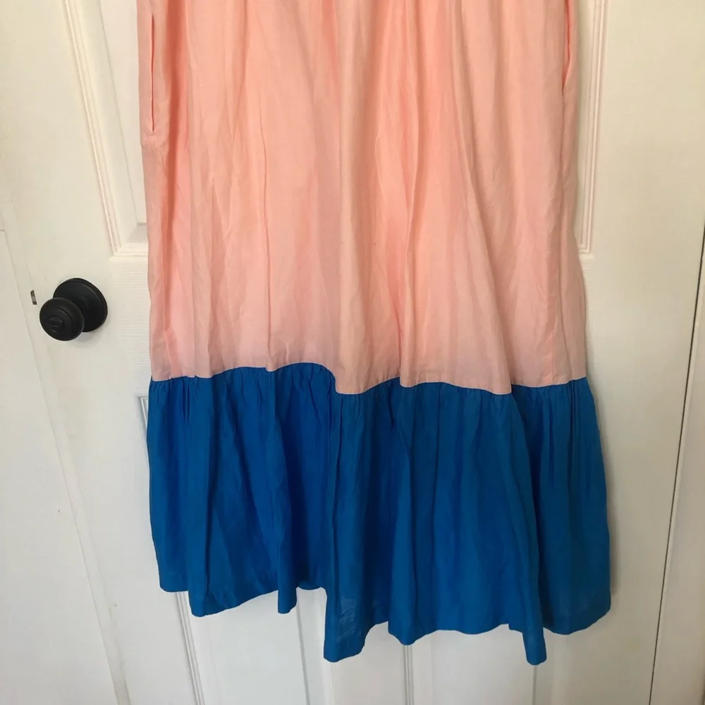 J Crew Colorblock Tie Front Cutout Midi Dress - Picture 9 of 13